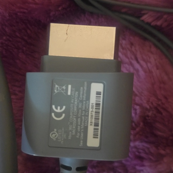 MICROSOFT XBOX 360 SLIM OFFICIAL COMPOSITE SCART AV CABLE 821376 - Picture 3 of 3